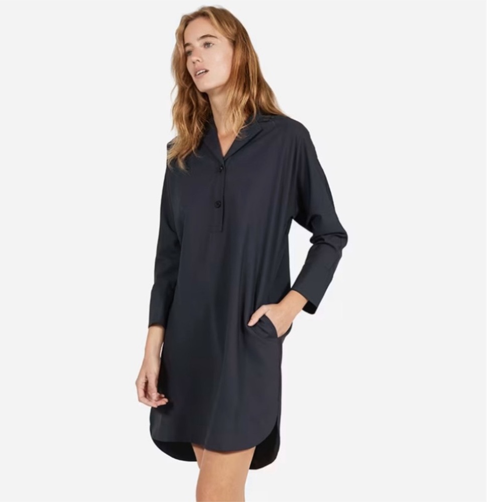 Everlane Black Artist Smock Shirt Dress